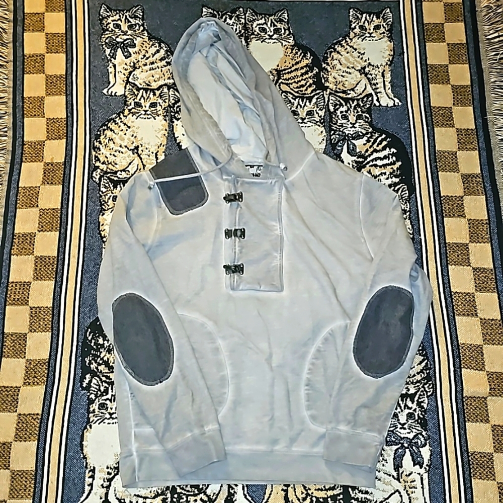 Desigual hoodie silver & Gray elbow patches pockets